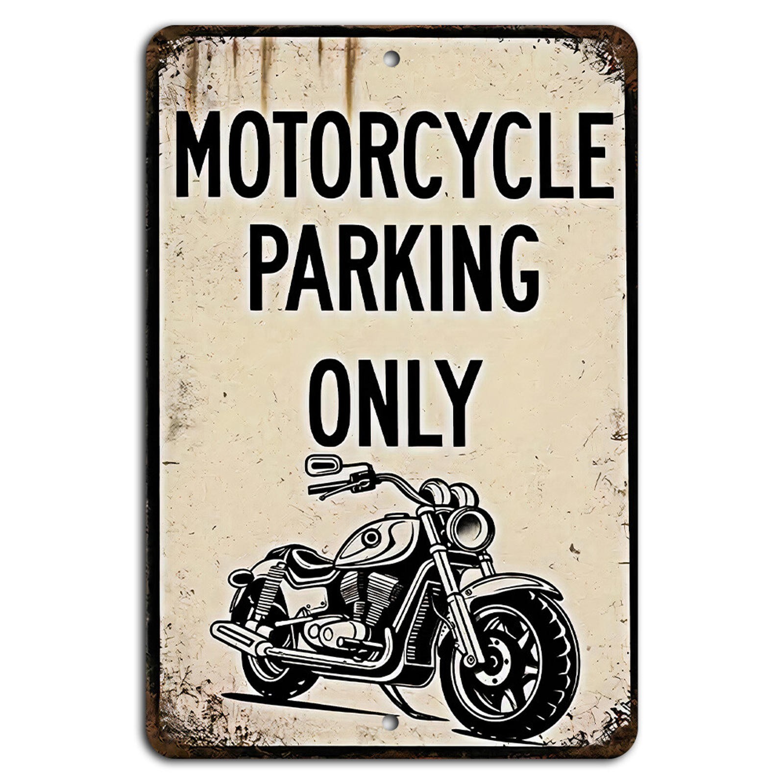 Motorcycle Parking Sign 4yougifts Vintage Metal Aluminum Garage Decor