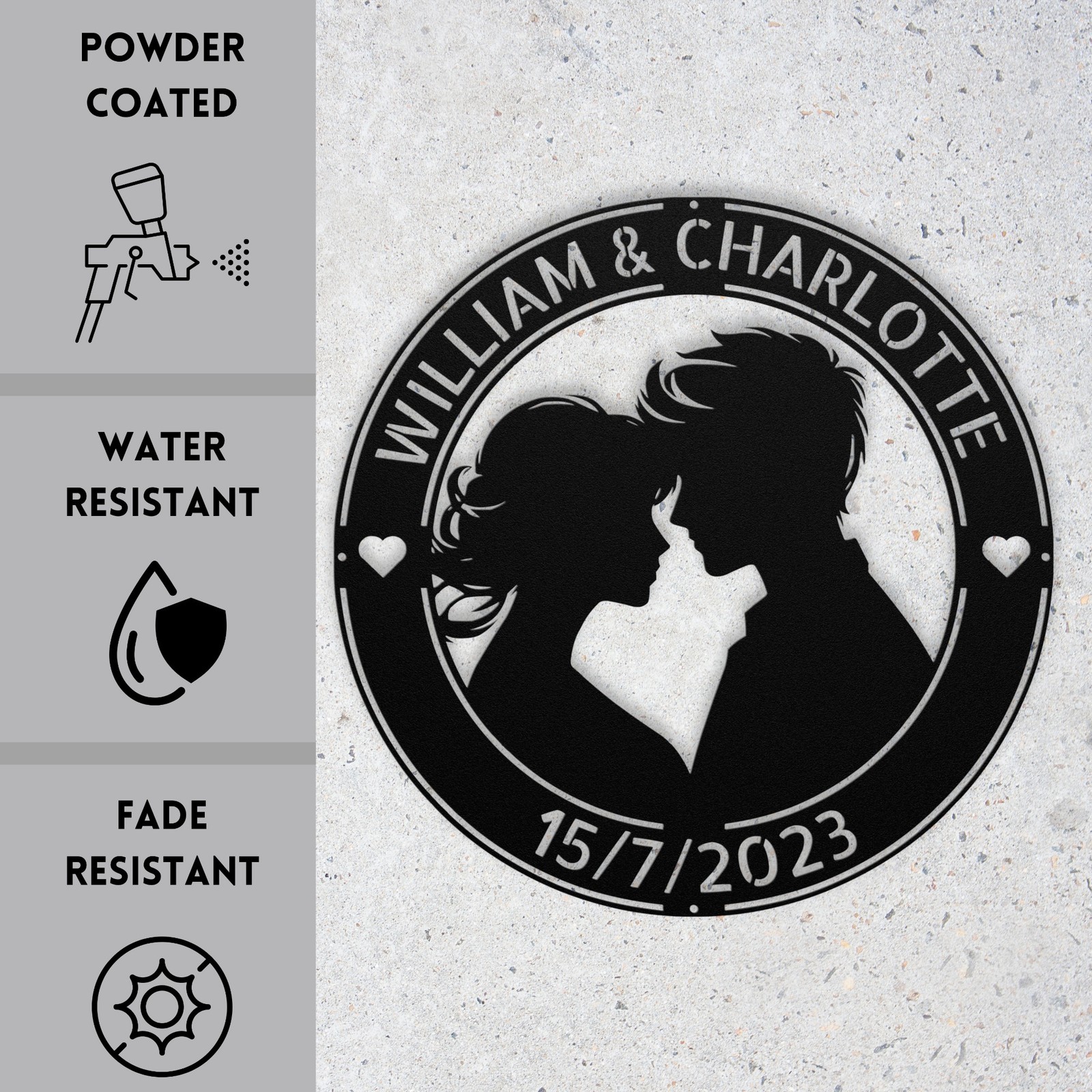 Custom Couple Metal Art Sign Personalized Home Decor Anniversary Wedding Gift
