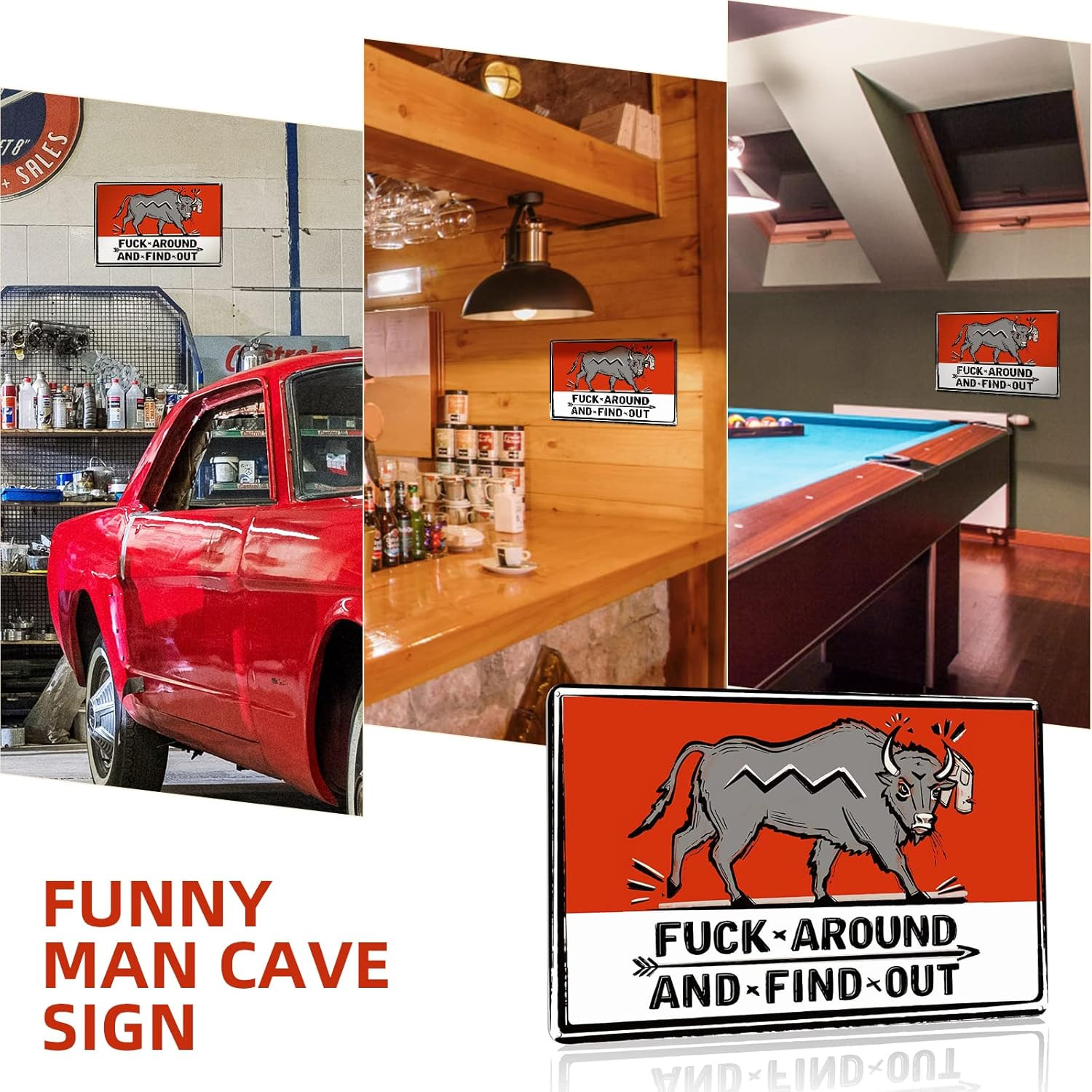 Man Cave Decor, Bar Signs for Home Bar, Cool Stuff for Men, Funny Signs Suitable