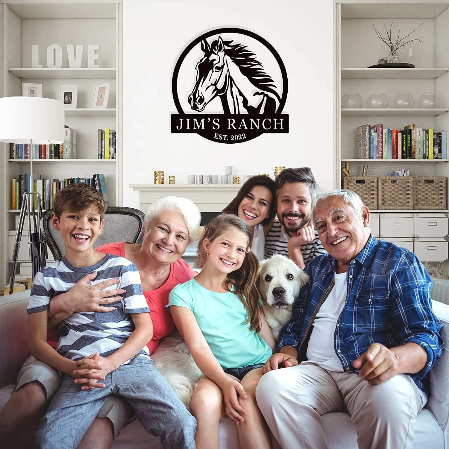 Personalized Horse Ranch Metal Sign Custom Family Name Farmhouse Wall Art Decor