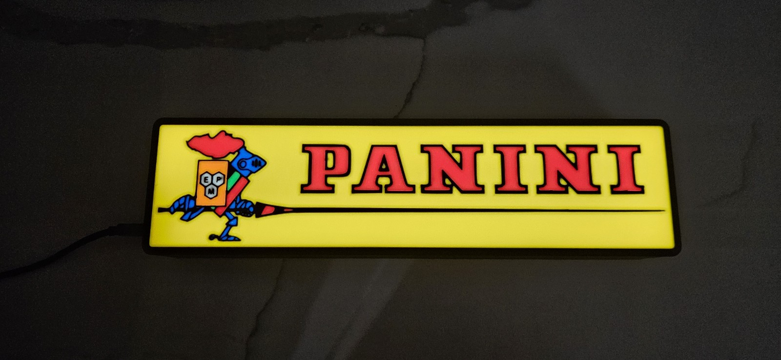 Panini led light box sign wall mount or free standing Usb c powered Collectibl