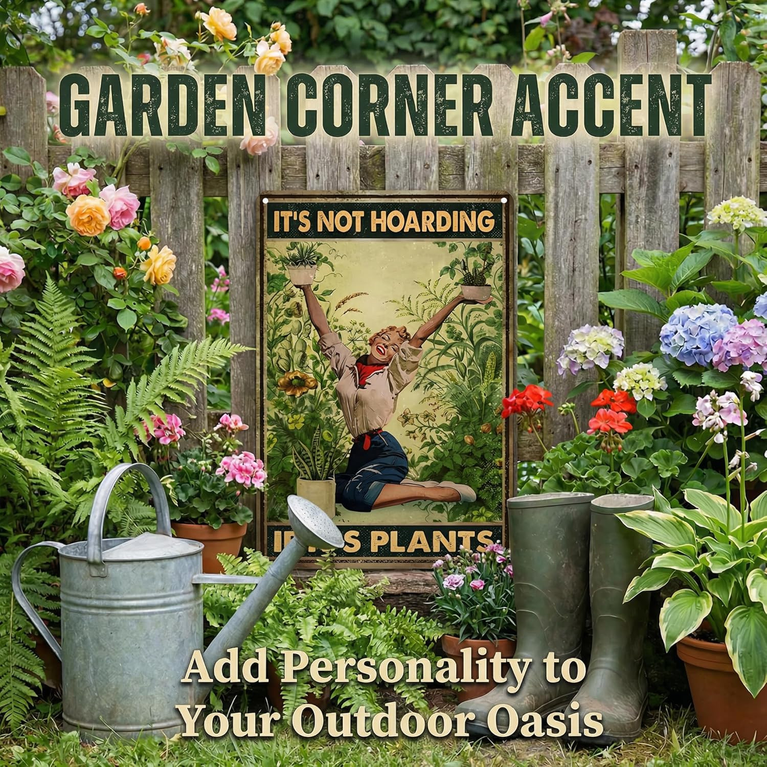 Gardening Gifts It’s Not Hoarding If It’s Plants Vintage Garden Signs for Hom…