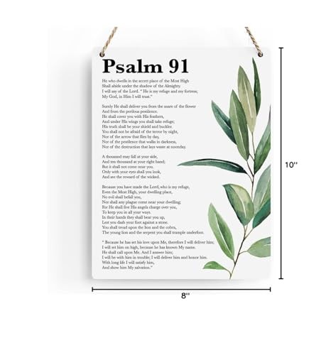 Inspirational Scripture Wall Art Bible Verses Psalm 91 10″L x 8″W, psalm 91
