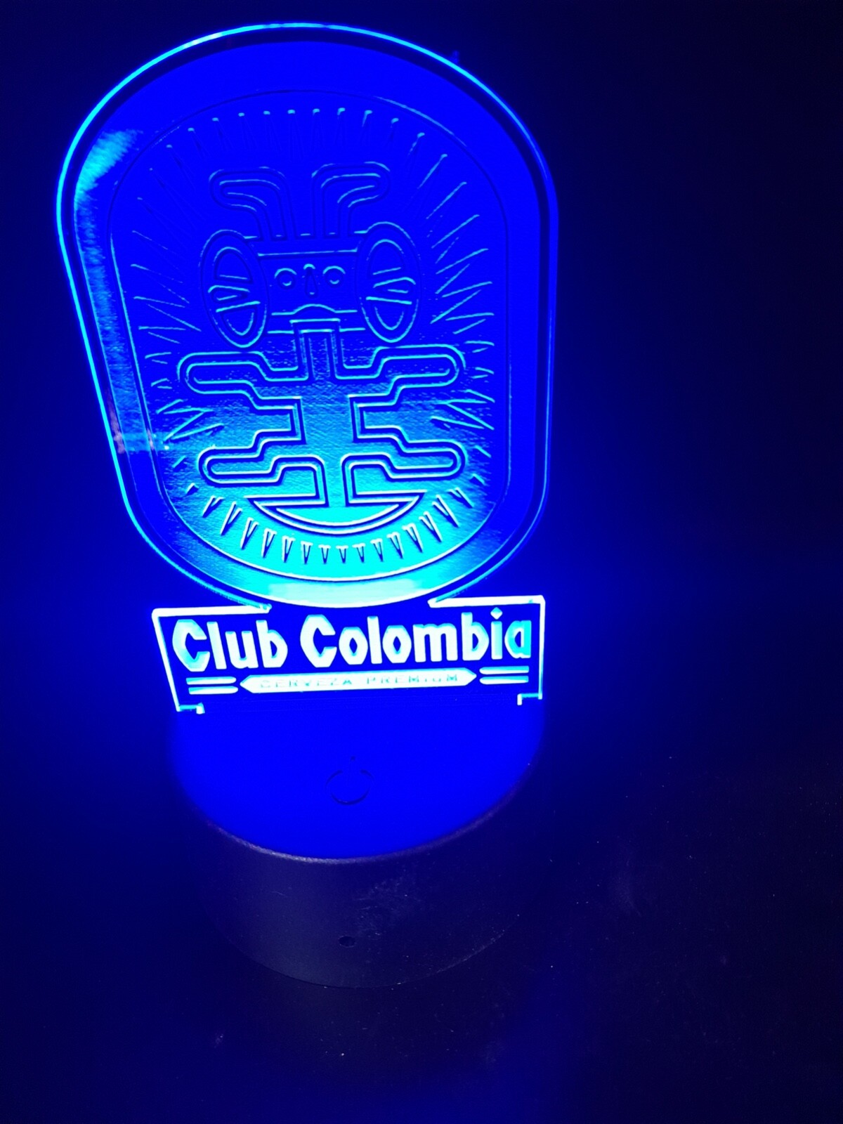 Edge Lit Tabletop Sign, Multi-Colored LED, LaserEtch, Club Colombia Beer Cerveza