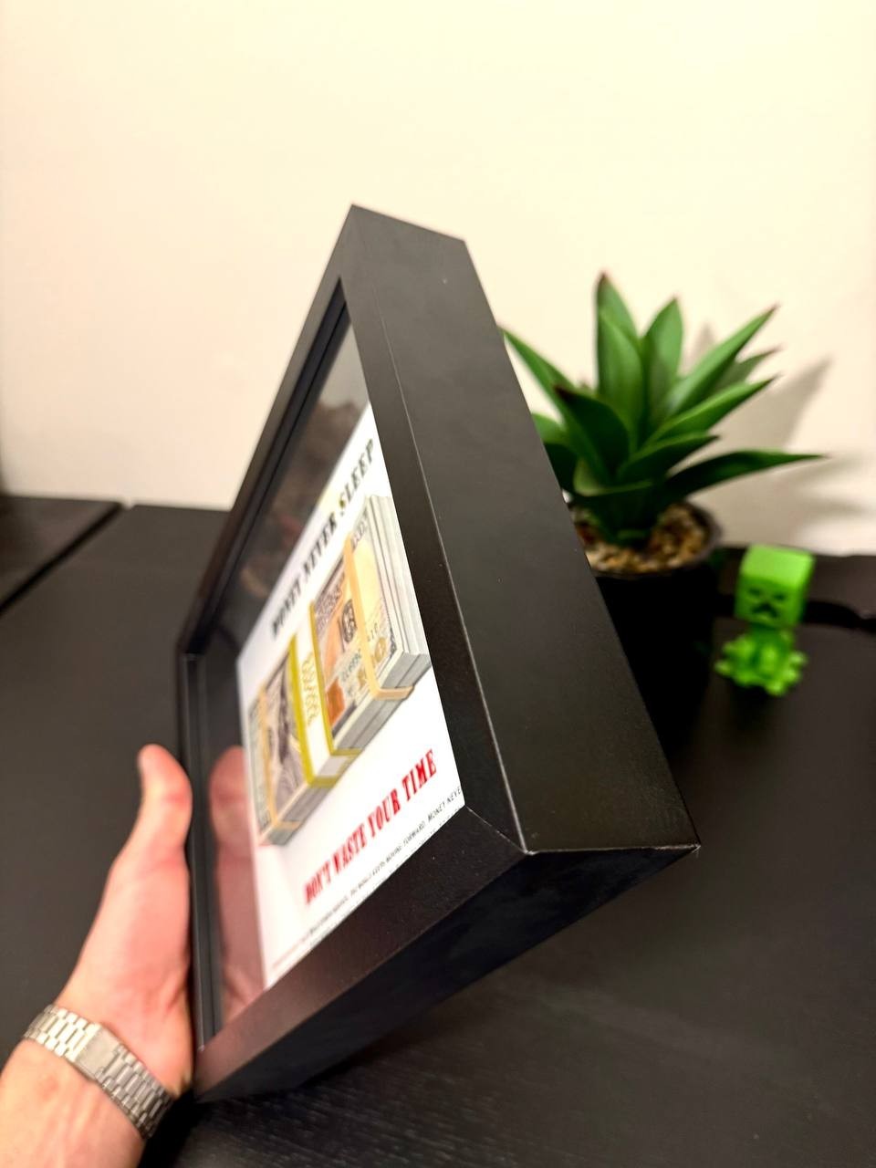 Motivational Money Frame – $10,000 Framed Cash, Office Decor and Business Gift