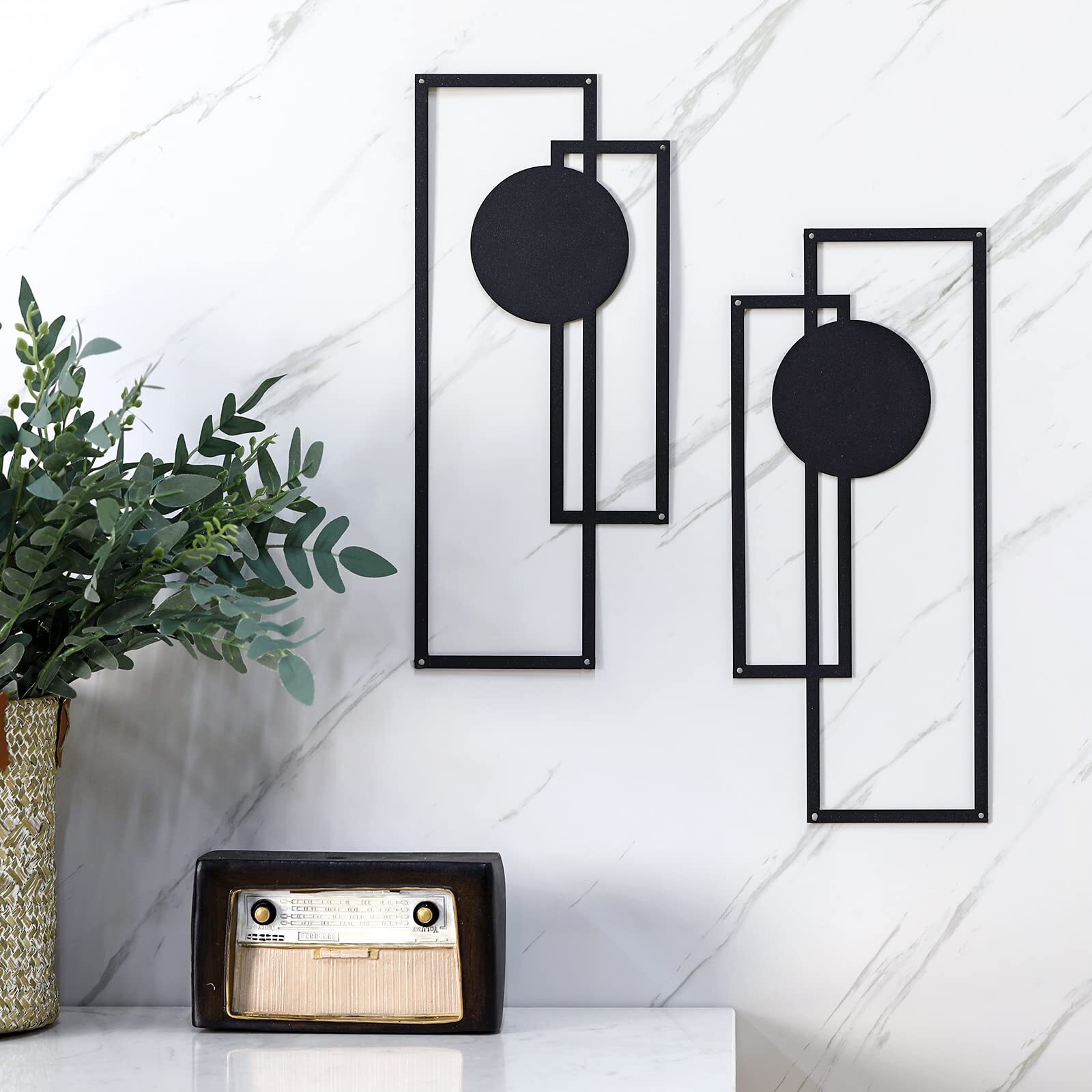 Metal Abstract Wall Art – Minimalist Geometric Decor for Living Room & Bath