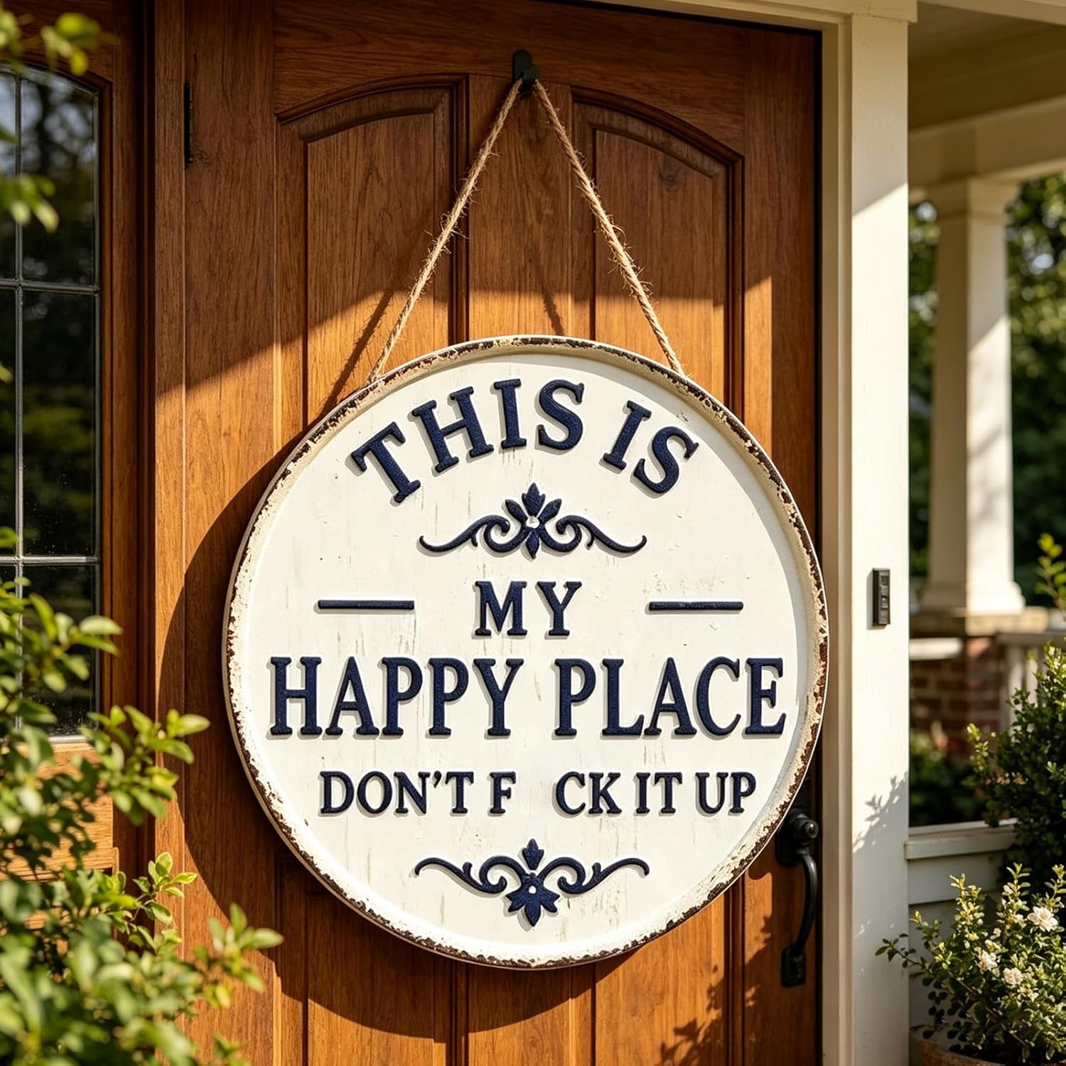 Funny Garden Metal Sign This Is My Happy Place Welcome Sign Home Farm Wall Decor