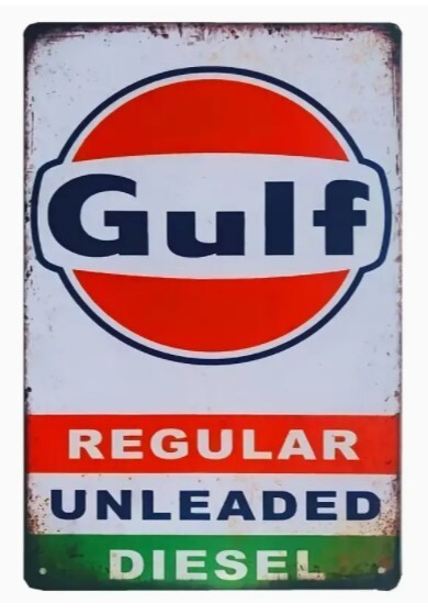 Gulf Regular Unleaded Diesel Sign Aluminum Weatherproof Sign p1224