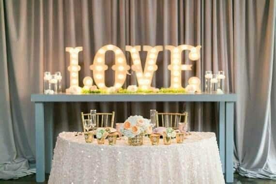 Large marquee letter trio, wedding initial sign, anniversary decor