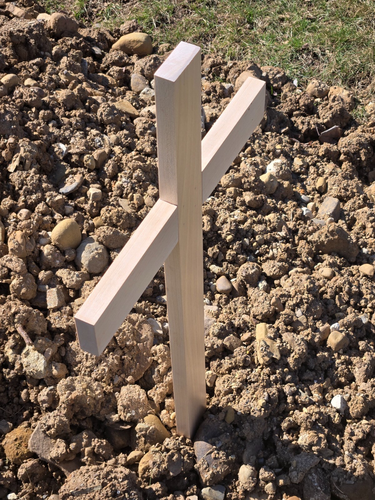 Memorial Wood Cross Personalized, Temporary Grave Marker Roadside Memorial Small