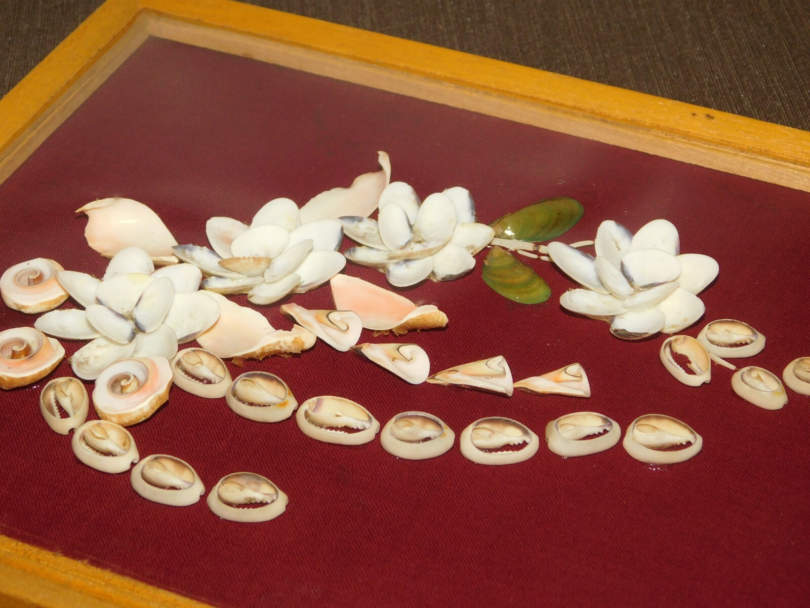 VINTAGE 12 3/4″ X 8 3/4″ SEASHELLS FLOWERS WALL ART PLAQUE