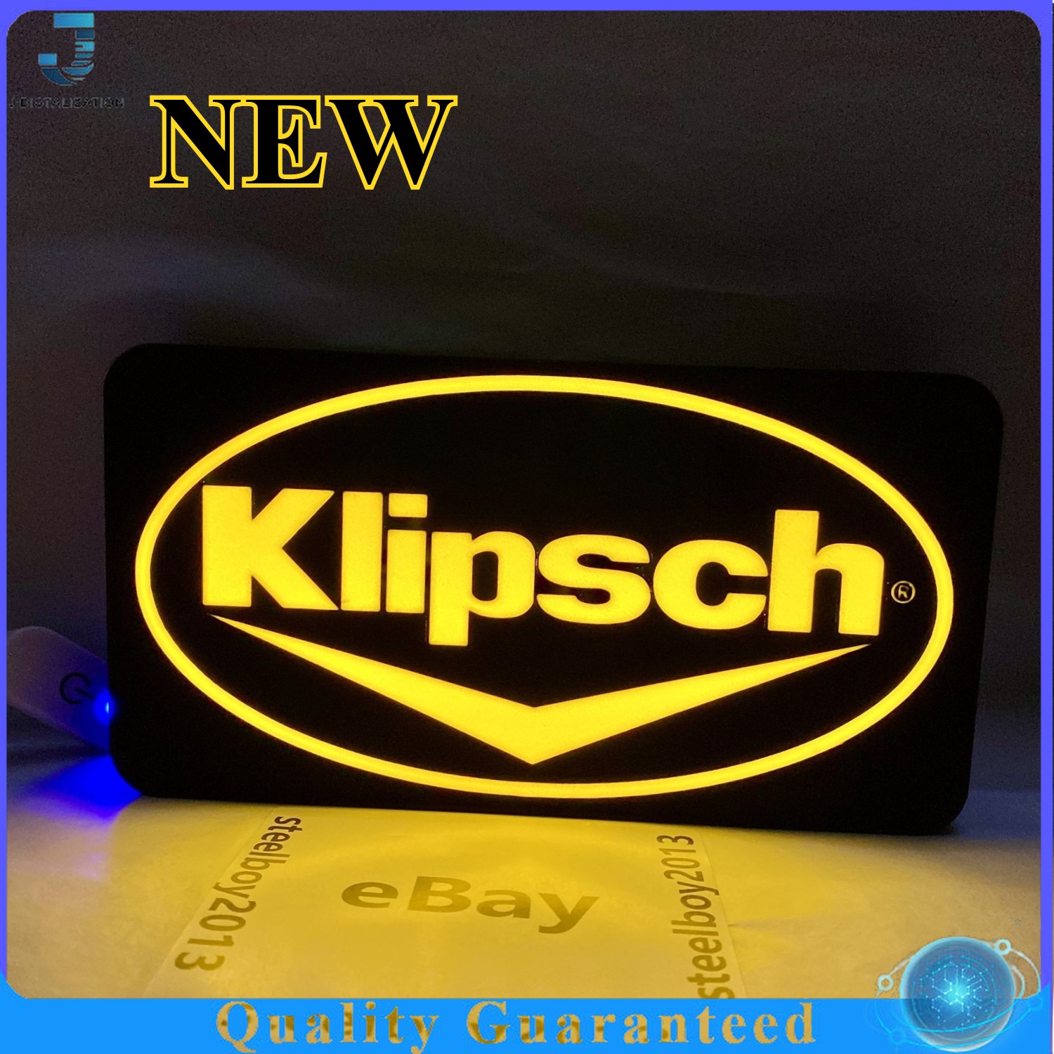 USB LED Lamp Neon Sign 8 Inch Klipsch 3D Printed Light Box Speaker Logo Light-Up