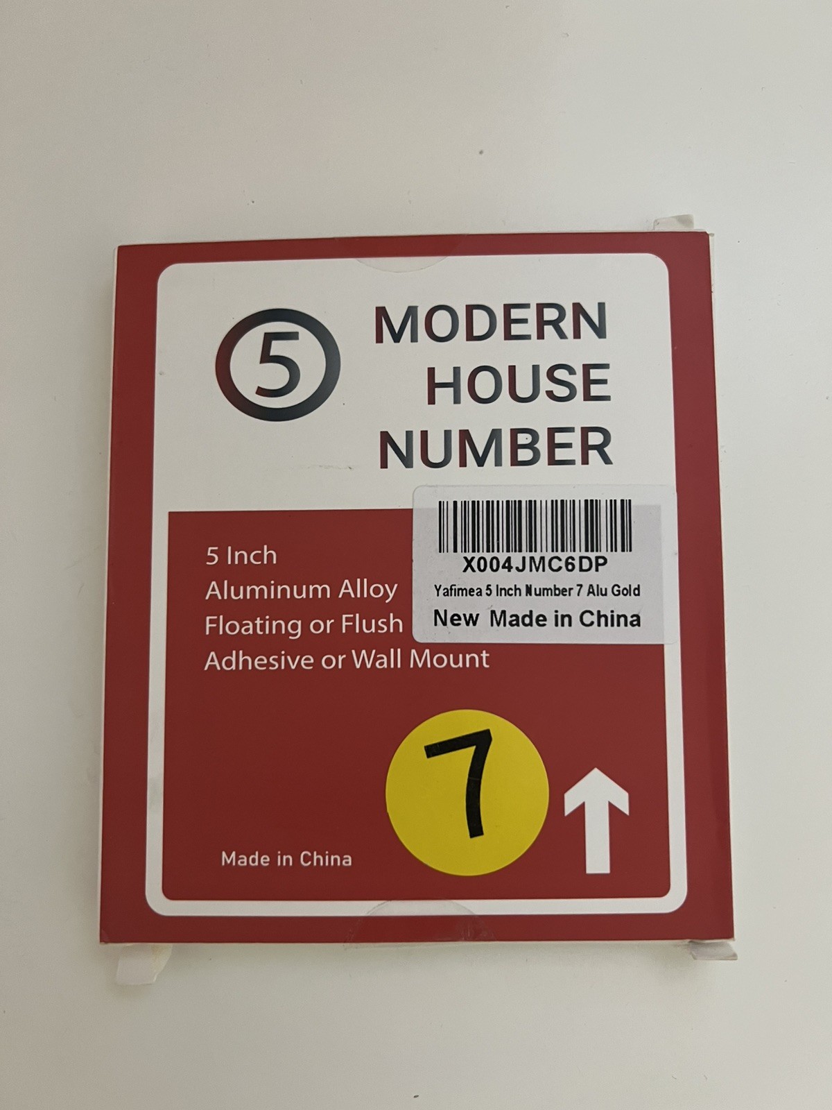 5” Alu Gold Floating House Number 7 Modern Address Sign Mount Hardware Included