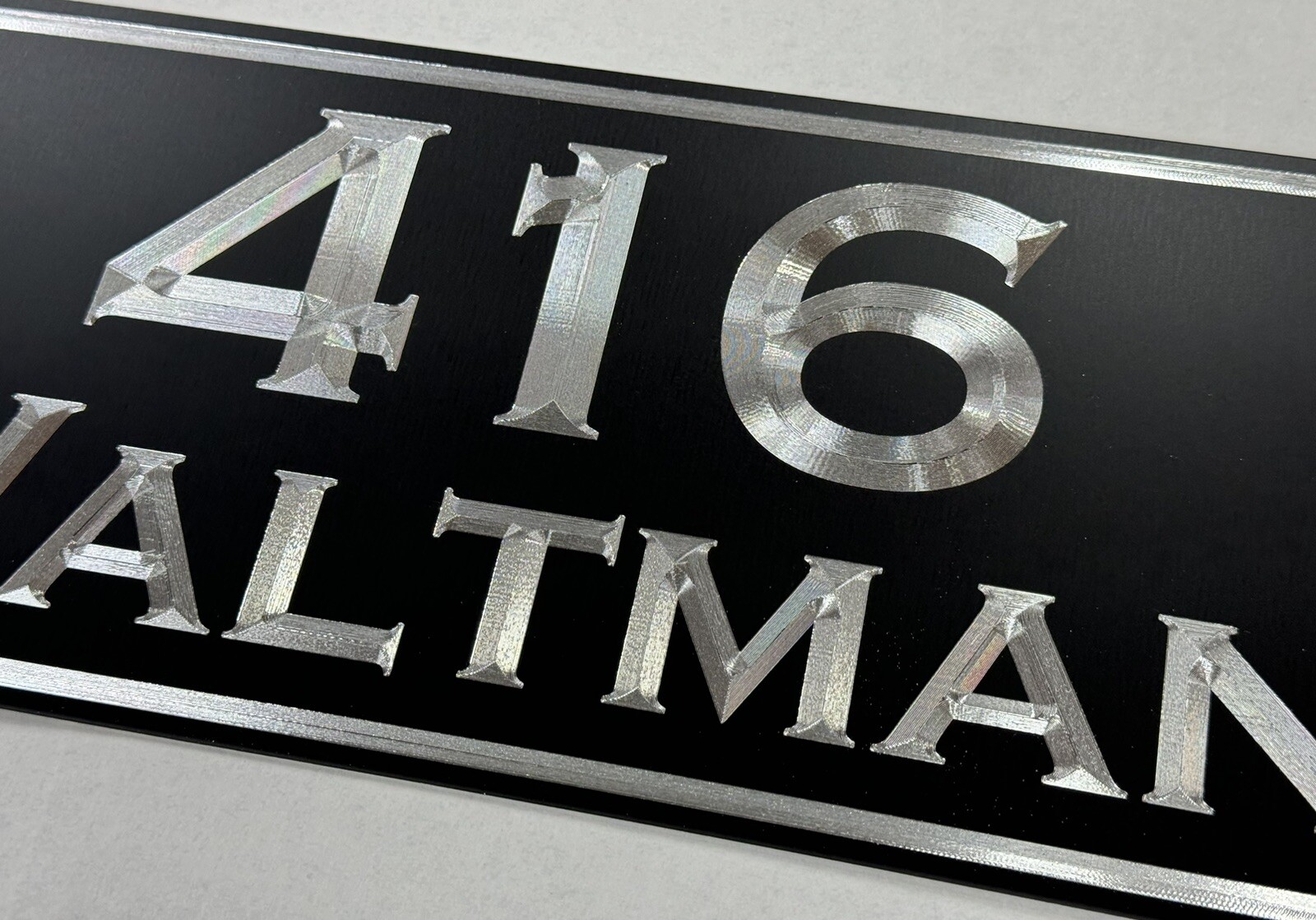 Engraved Custom Reflective House Number Street Address Metal Mailbox 12×5 Sign