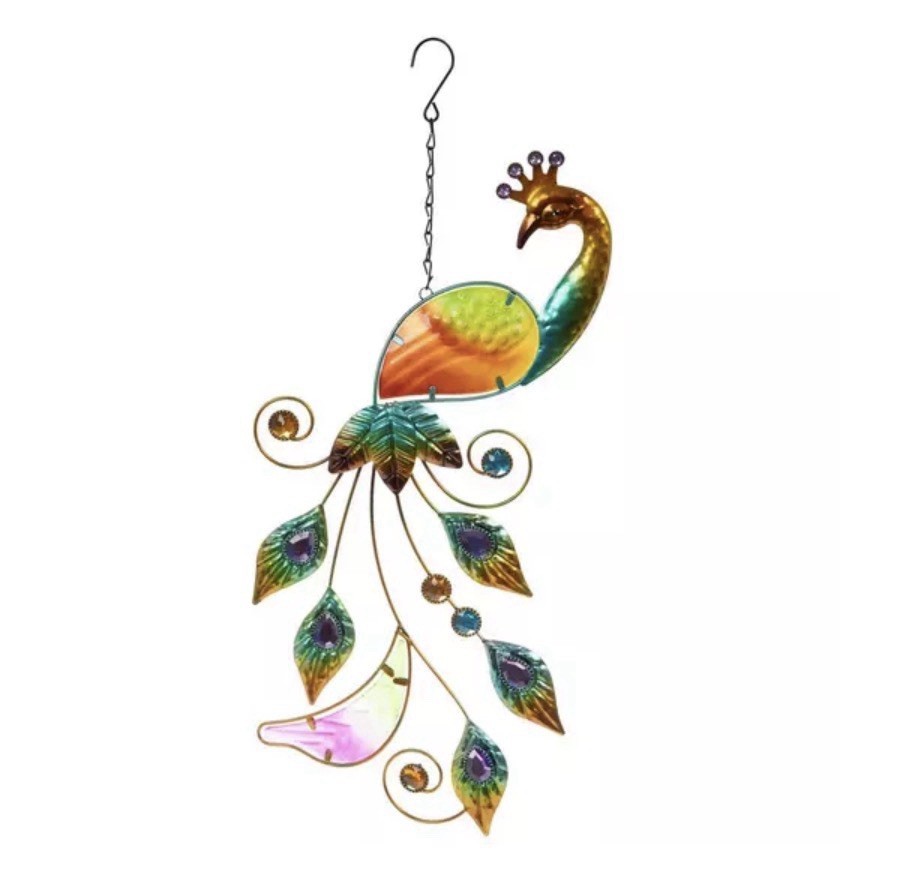 Multi-Color Peacock Metal Wall Decor with Faux Gemstones 20.5″ X 10.75”