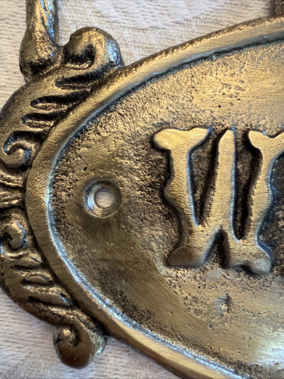 Solid Brass Welcome Sign Deer Lodge Craftsman 9”x 8” Never Used