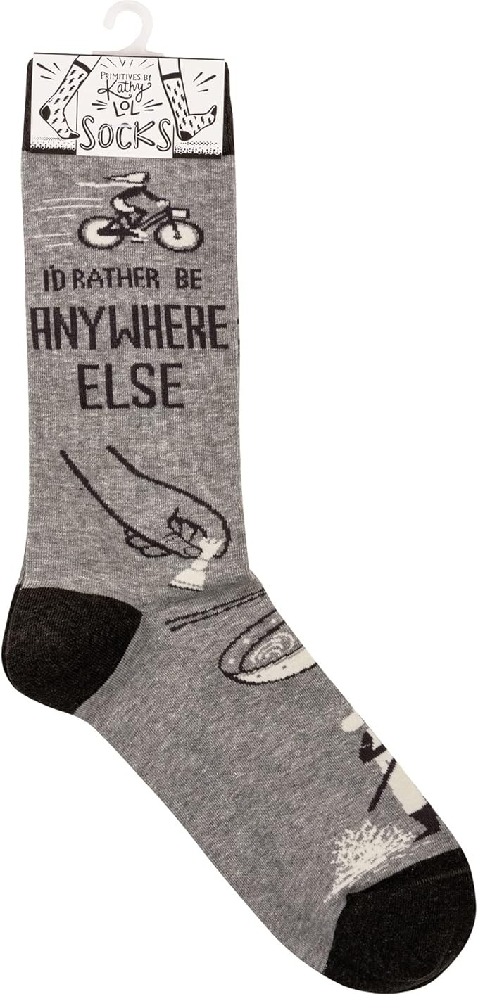 Primitives by Kathy – I’d Rather Be Anywhere Else Unisex Socks, One Size