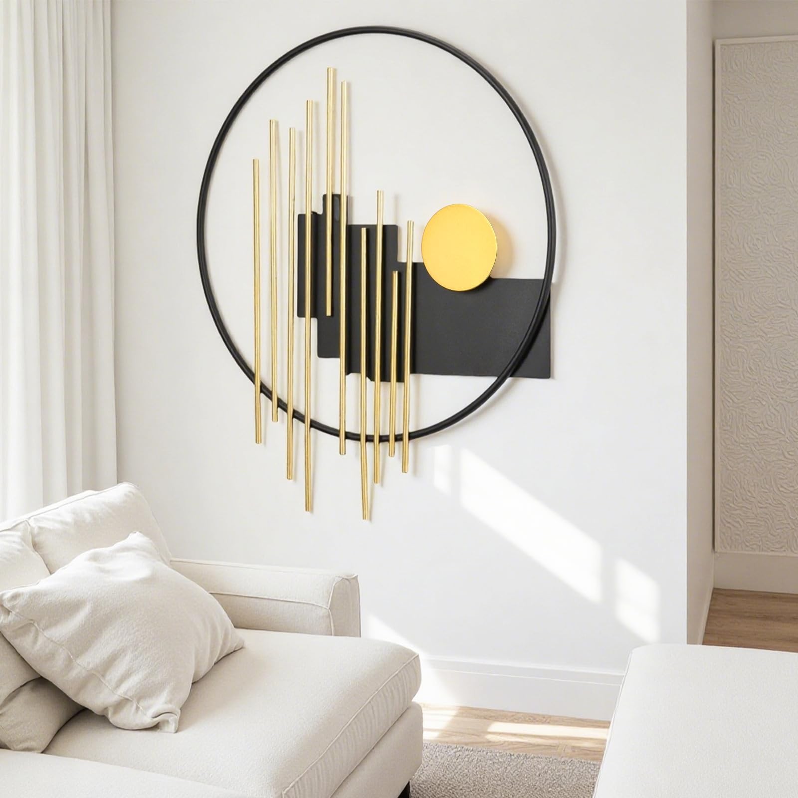3D Large Metal Wall Decor Modern Aesthetic Wall Sculptures 19.7”x23.2” Luxu…