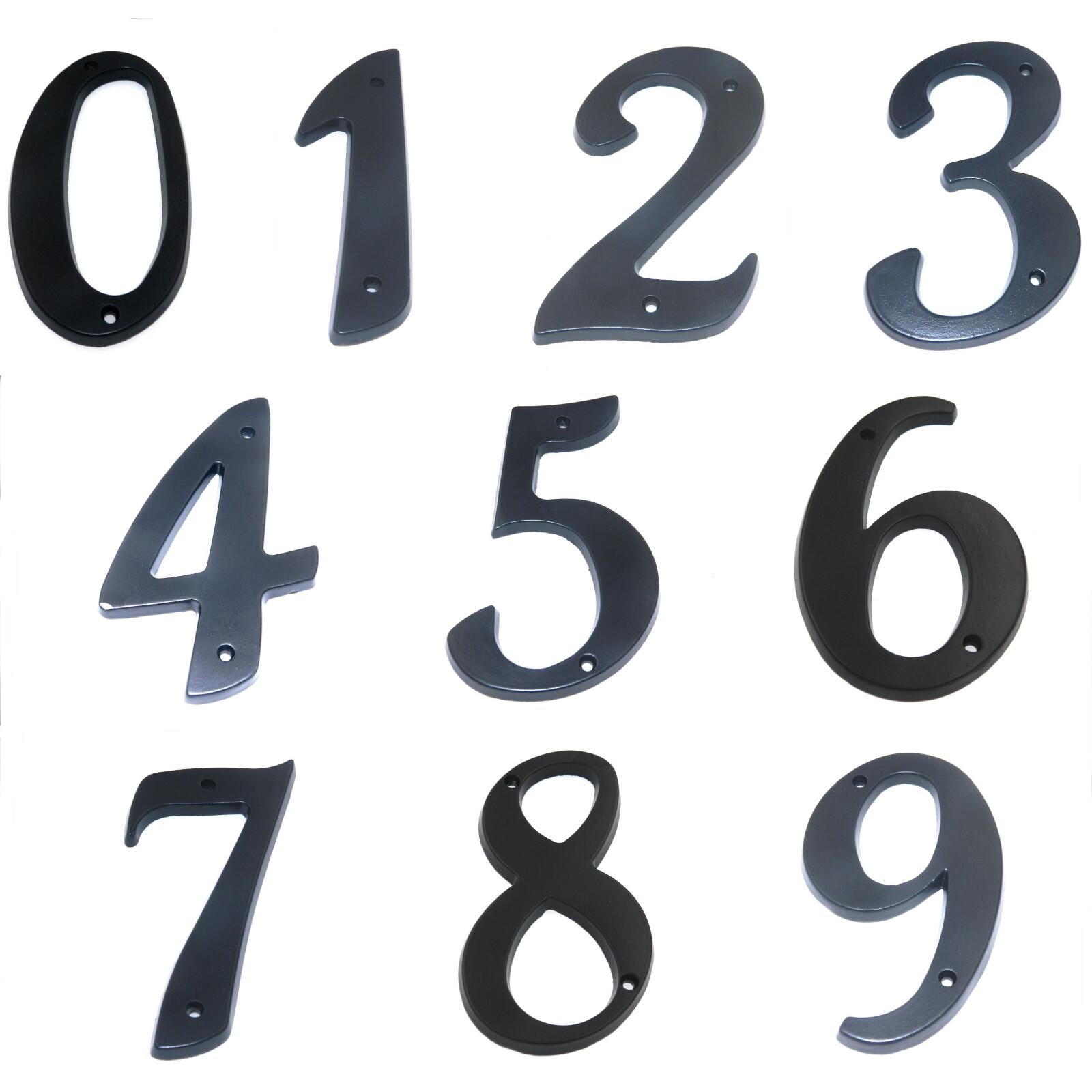 Gatehouse Large 5″ Italic Black Metal Flush House Address Numbers