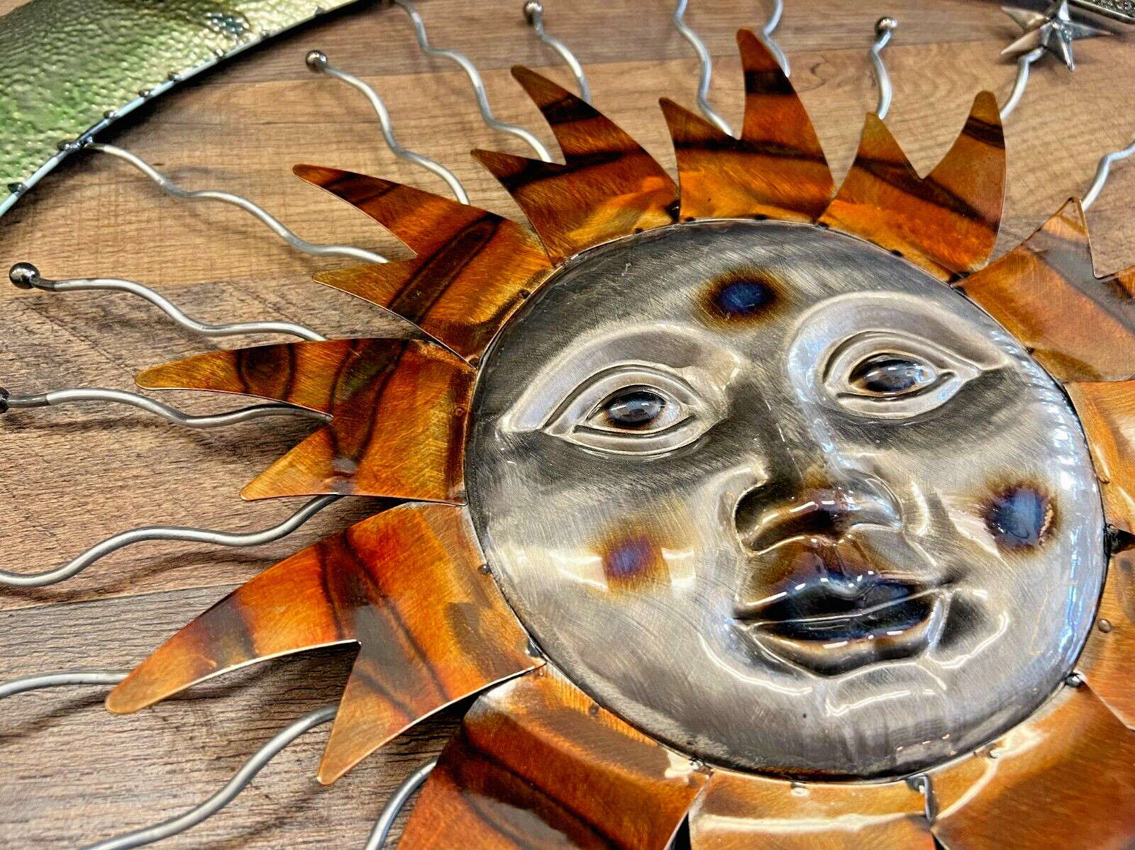 Celestial Sun And Stars Metal Wall Decor, 23.5″ Diameter