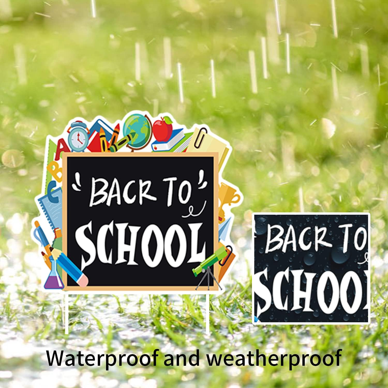 14 Pcs Welcome Back to School Yard Sign with Stakes Kindergarten Hallway Outdoor