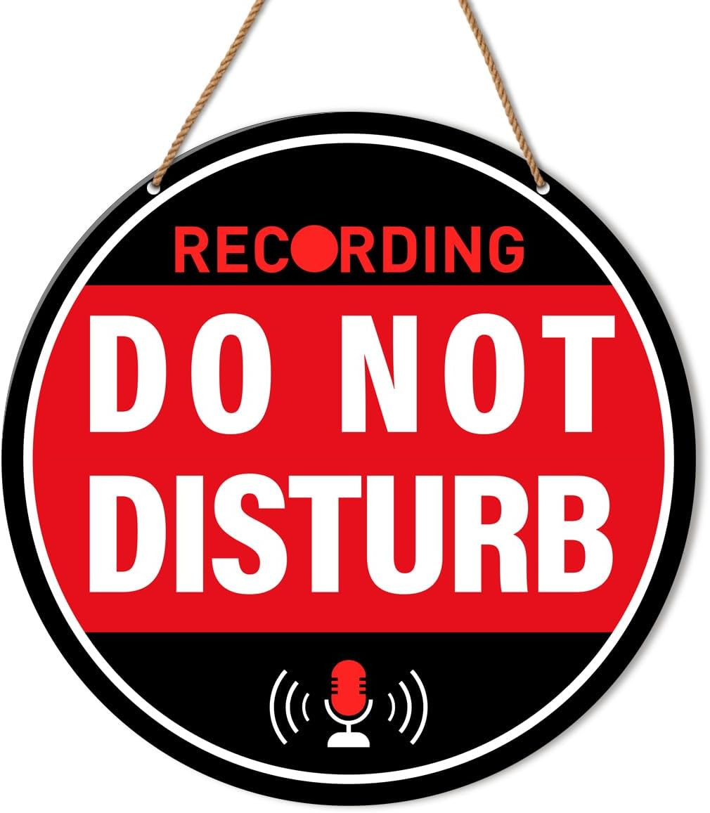 Recording Studio Door Sign, Recording in Progress Do Not Disturb Hanging Sign fo