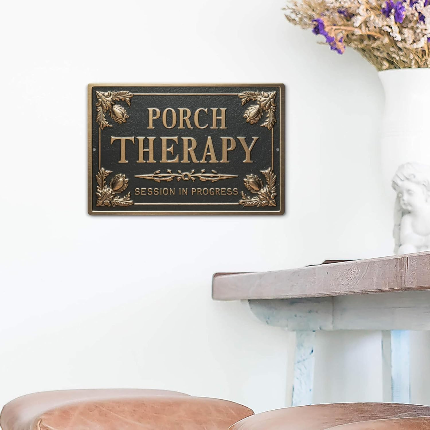 Porch Therapy Tin Sign Porch Therapy Session in Progress Wall Decor for Front Ba