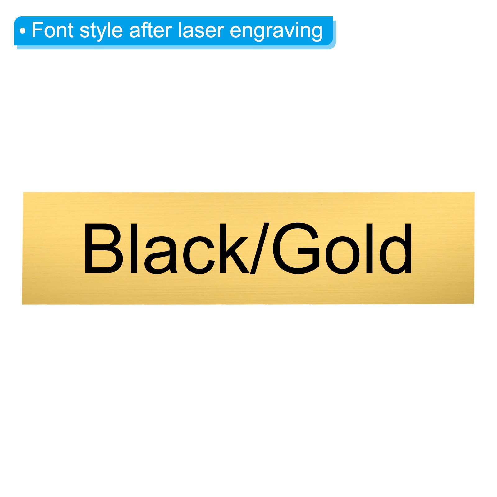 8″x2″ Blank Name Plates, 6 Pack Custom Engraved Name Plate, Gold, Black