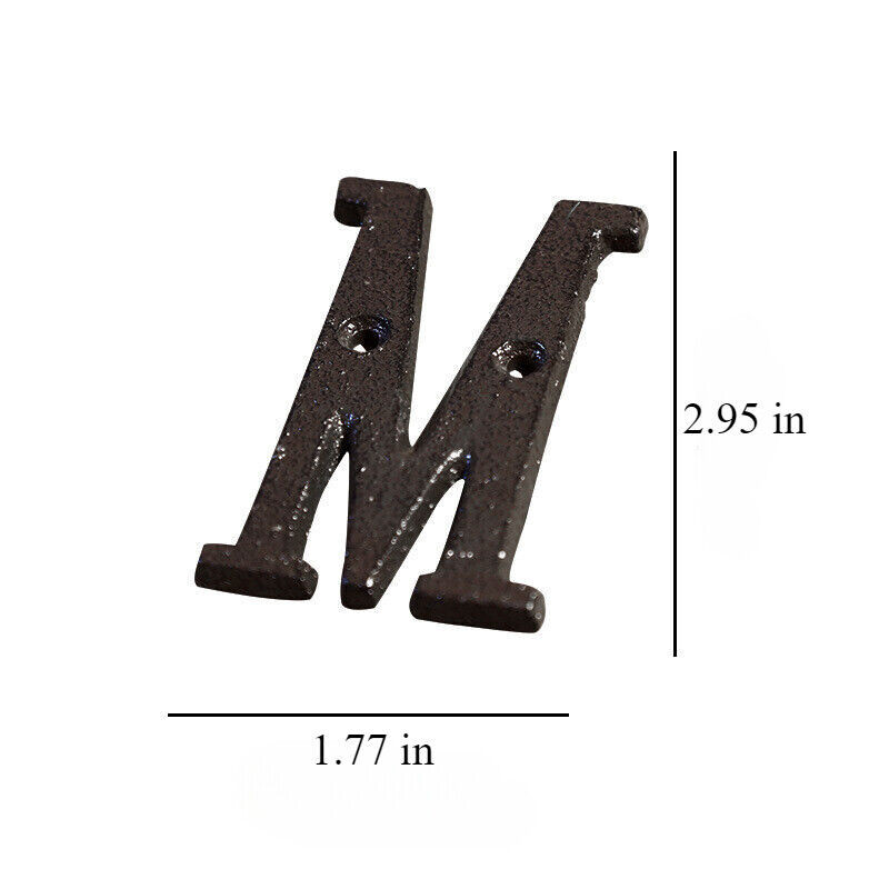 Cast Wrought Iron Black Antique House Door Alphabet Letters and Numbers HOT!