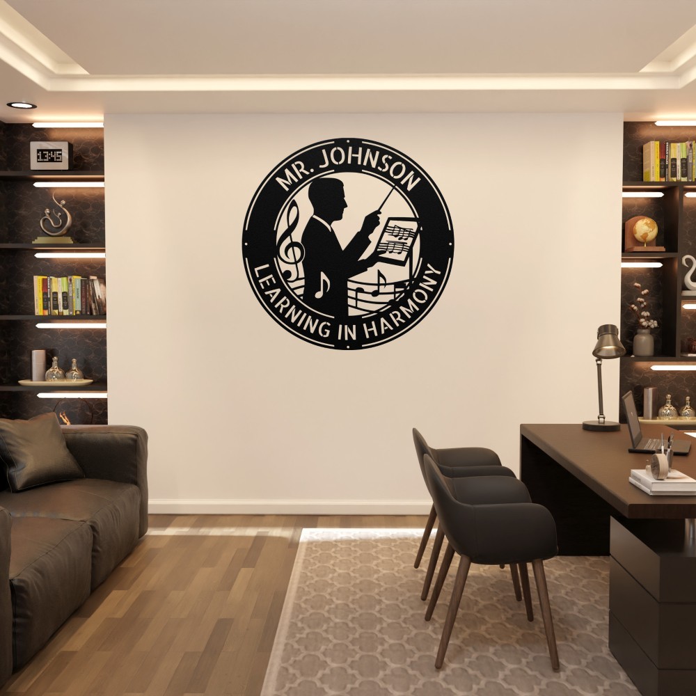 Personalized Mr Music Teacher Metal Sign Custom Classroom Wall Decor Gift