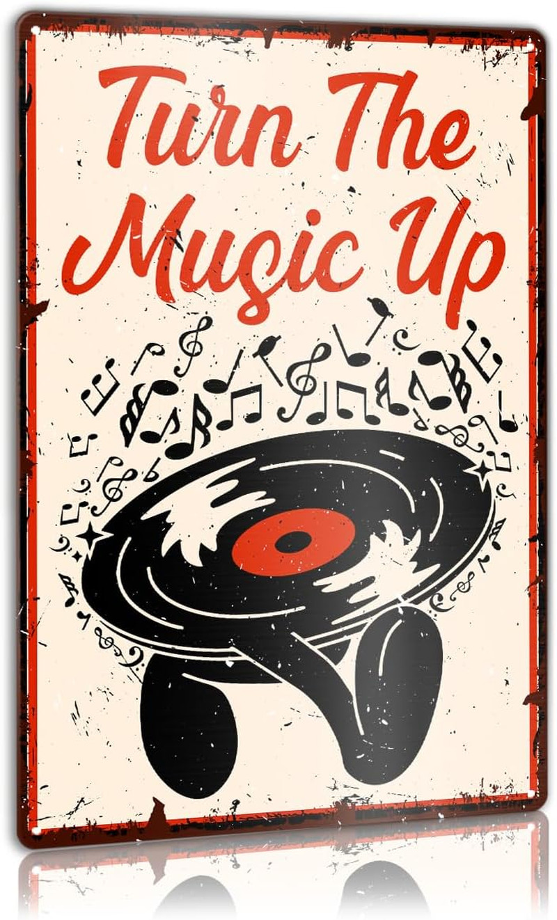 Vintage Vinyl Record Store Metal Sign Decor for Music Home Room Studio Office…