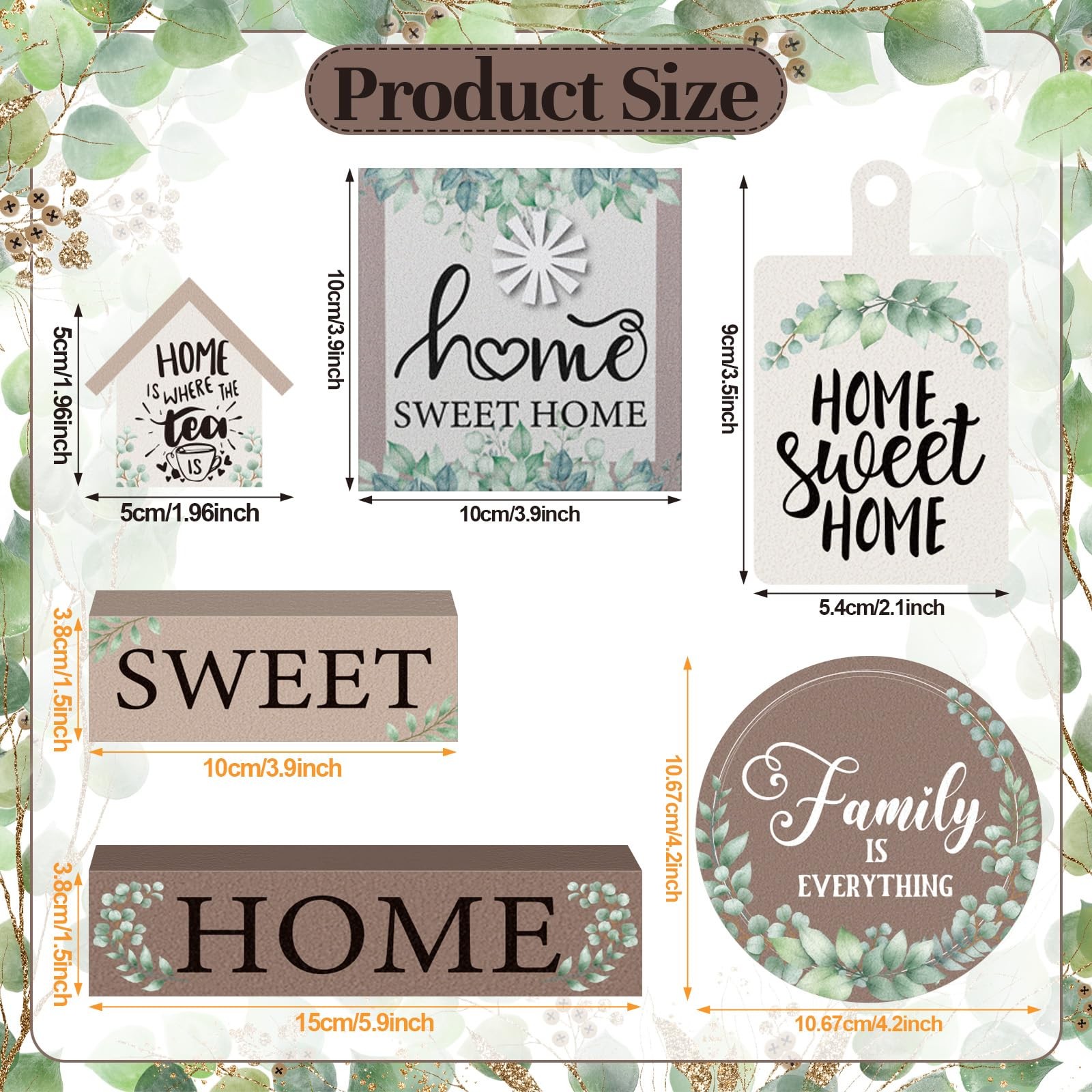 7 Pcs Home Sweet Home Wooden Table Decorations, Farmhouse Tiered Tray Decor R…