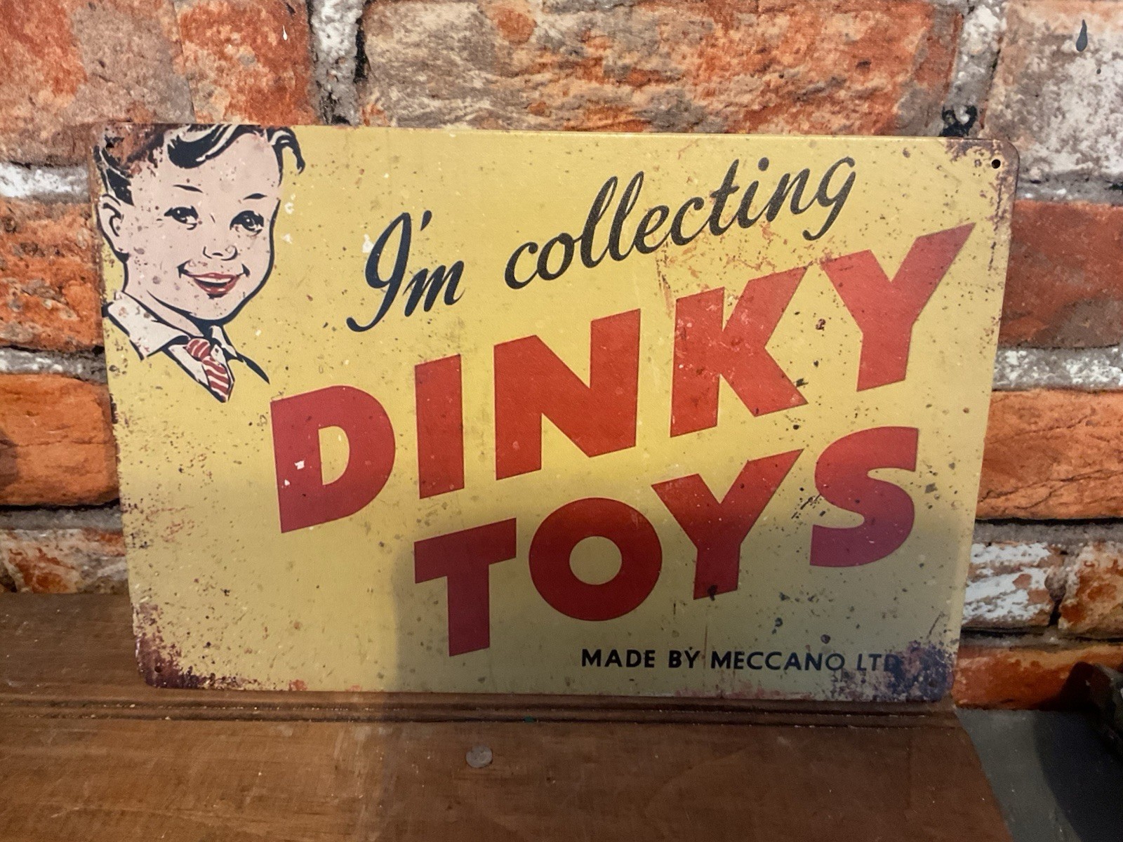 12″x8″ Vintage Patina Style “Dinky Toys” Advertising Sign…Ships Free!