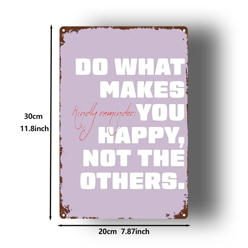 Purple Metal Sign 8×12 Inches White Text Distressed