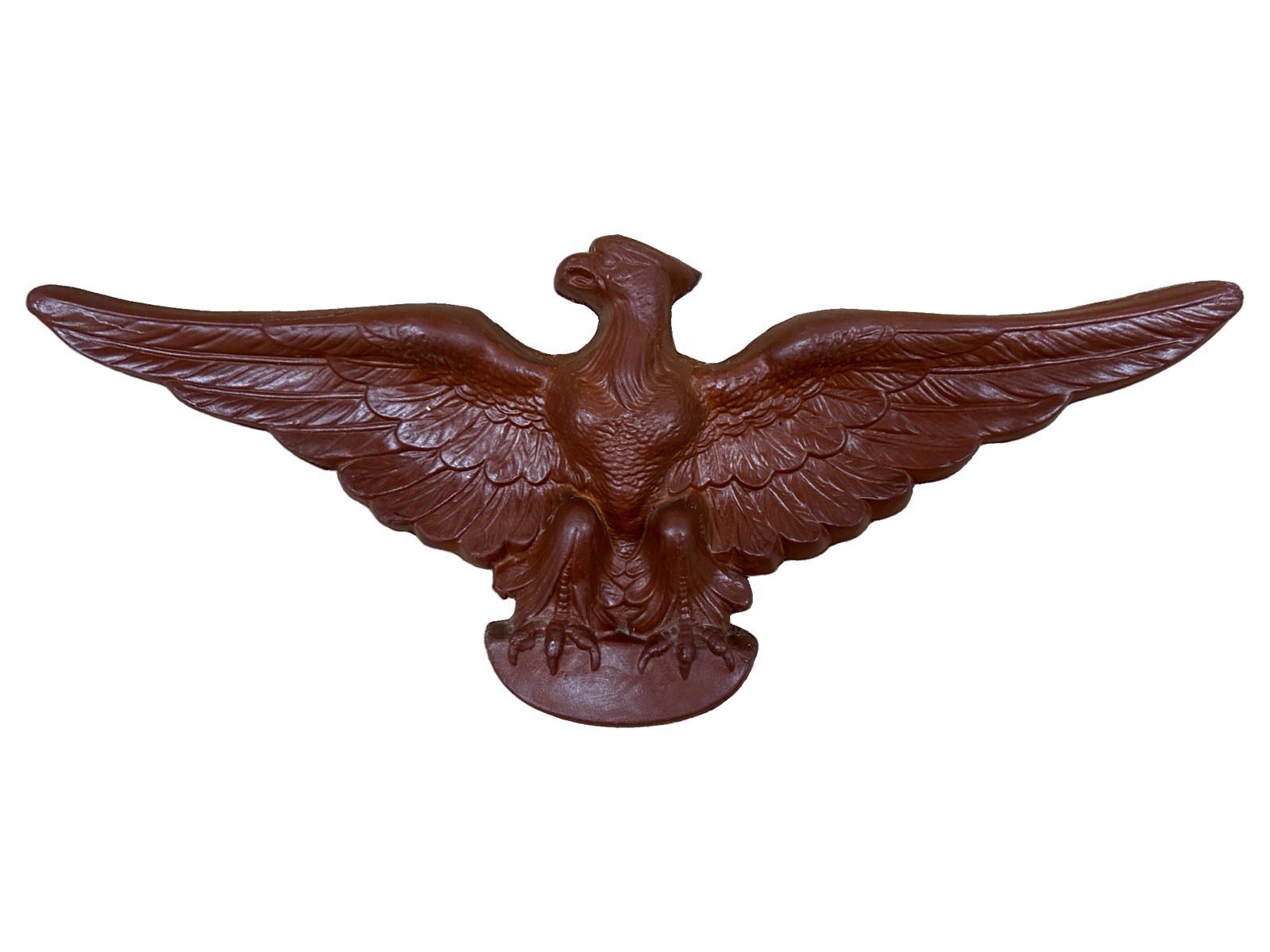 Vintage Spread Eagle Wall Plaque Faux Wood Resin Plastic 21” Americana Decor