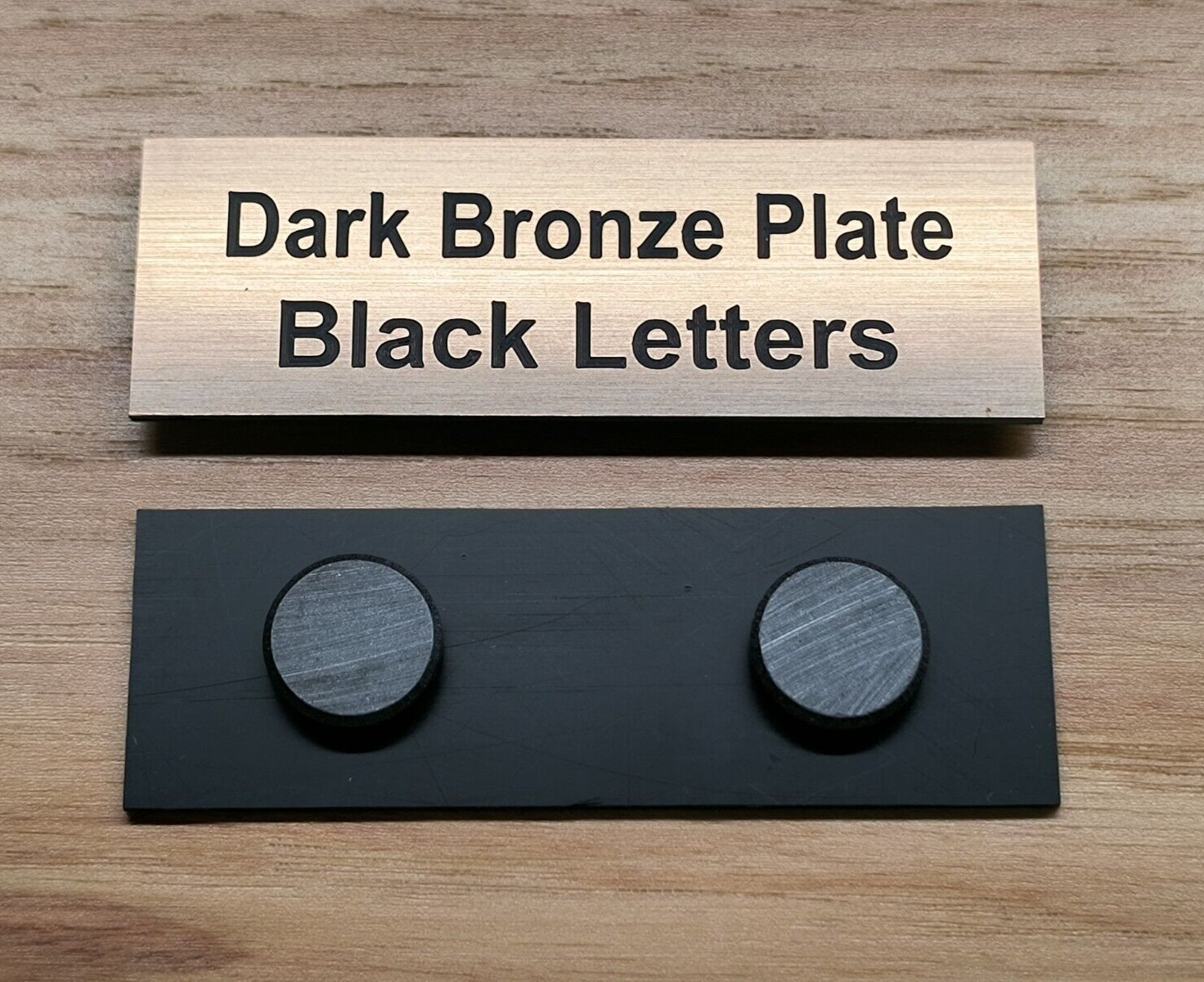 Custom Engraved 1×3 Brushed Dark Bronze Magnetic Plate Plaque Sign w/ 2 Magnets