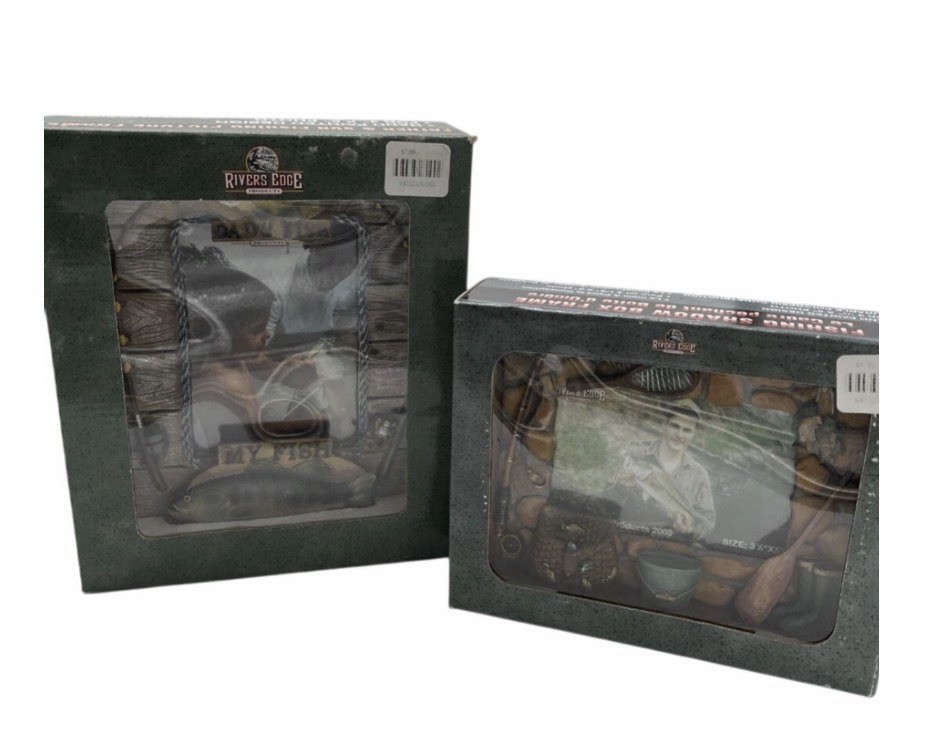 Rivers Edge Fishing Shadow Box Photo Frame 3.5×5 New in Box Father’s Day Gift