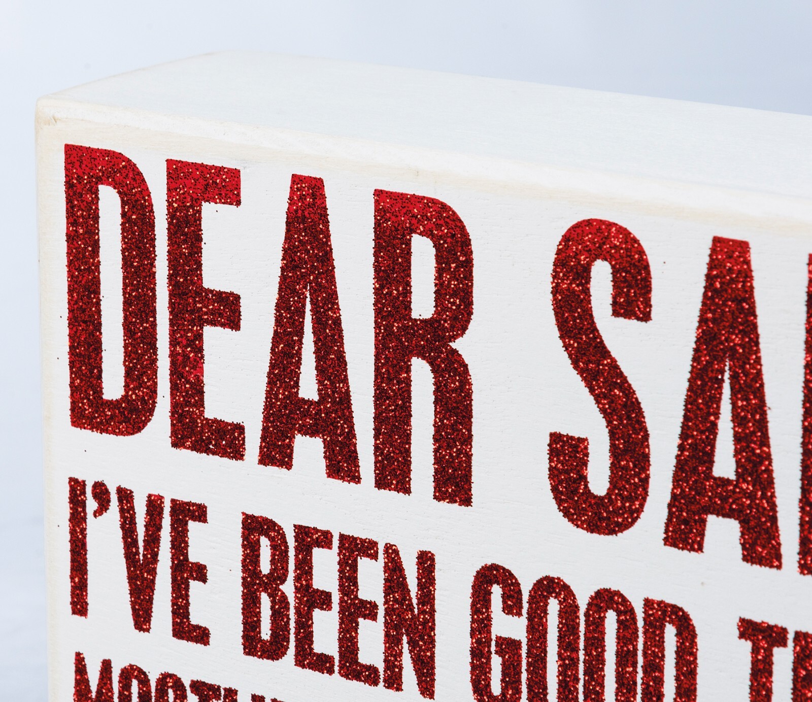 Primitives by Kathy Holiday Glitter Box Sign Dear Santa Buy My Own Stuff Humor