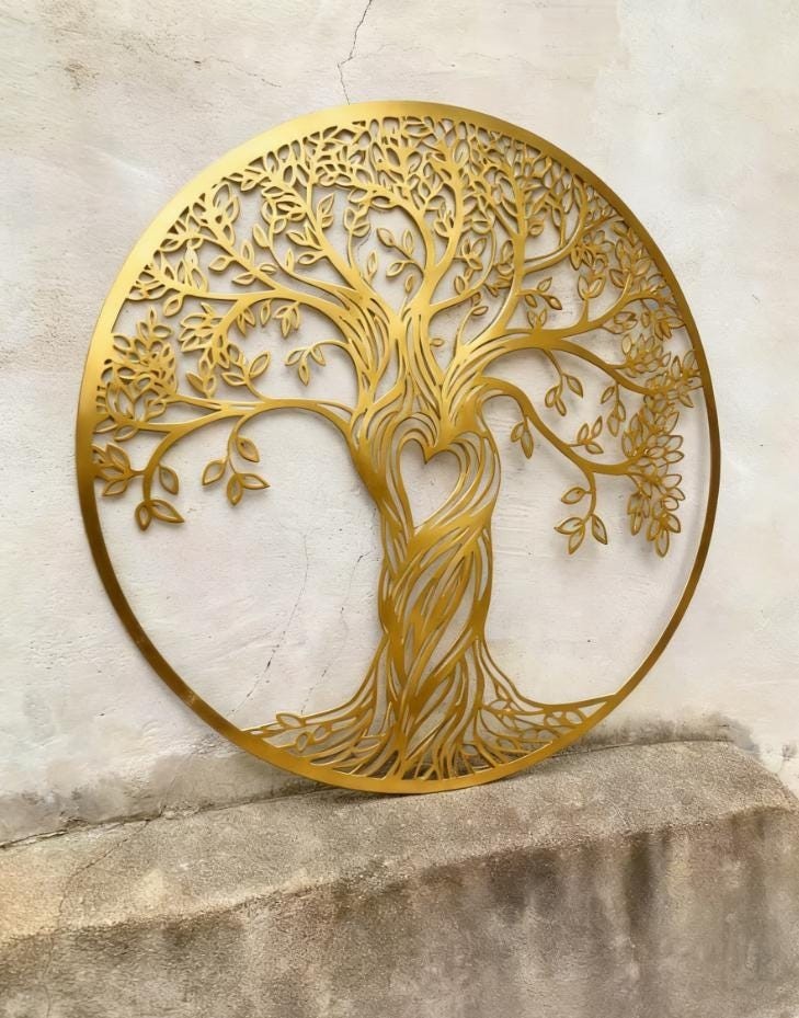 Tree Of Life Metal Wall Hanging Mural, Large Metal Tree of Life Design Wall Art