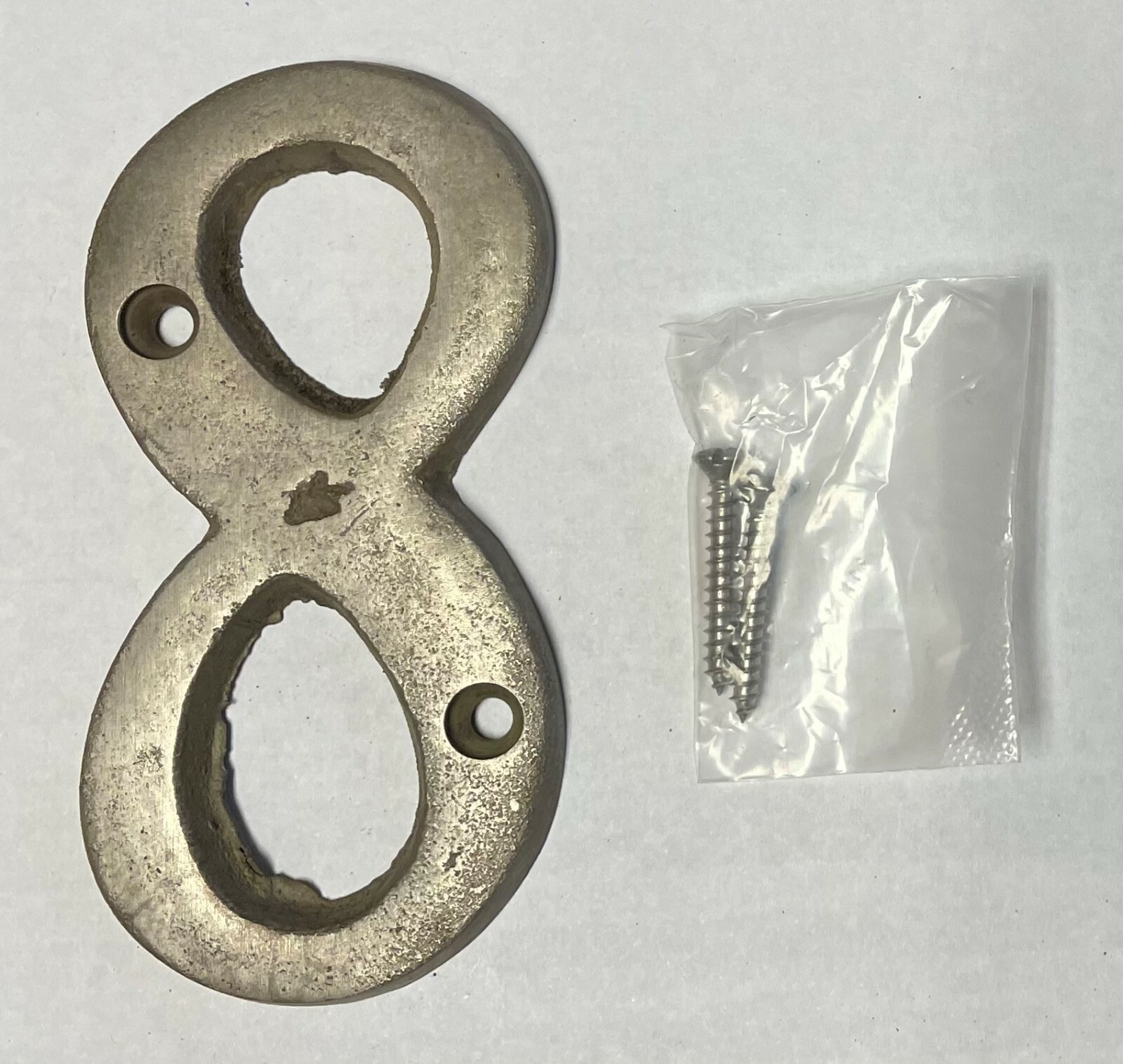 4″ Rustic Silver Patina Solid Bronze Metal House Numbers 4 INCH PICK NUMBER