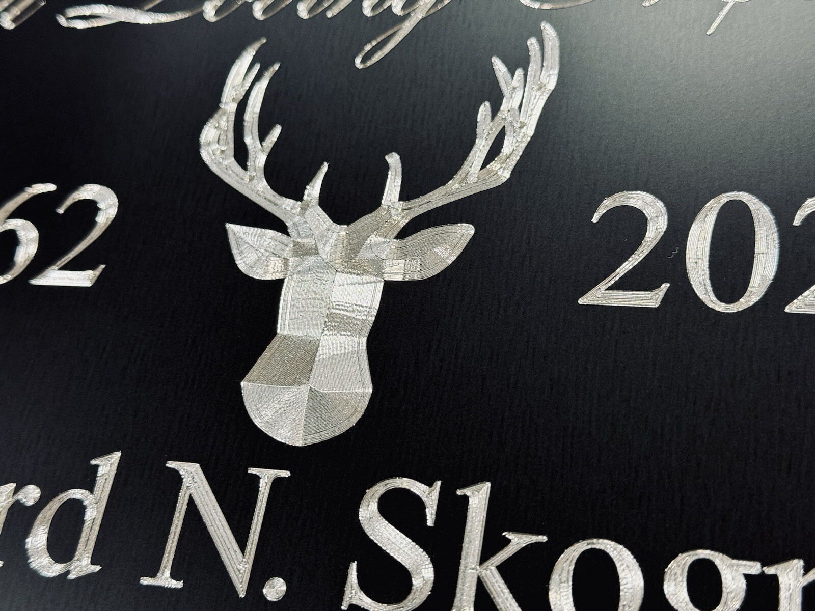 Memorial Grave Marker Sign Custom Diamond Etched Engraved on Aluminum Metal 10×7