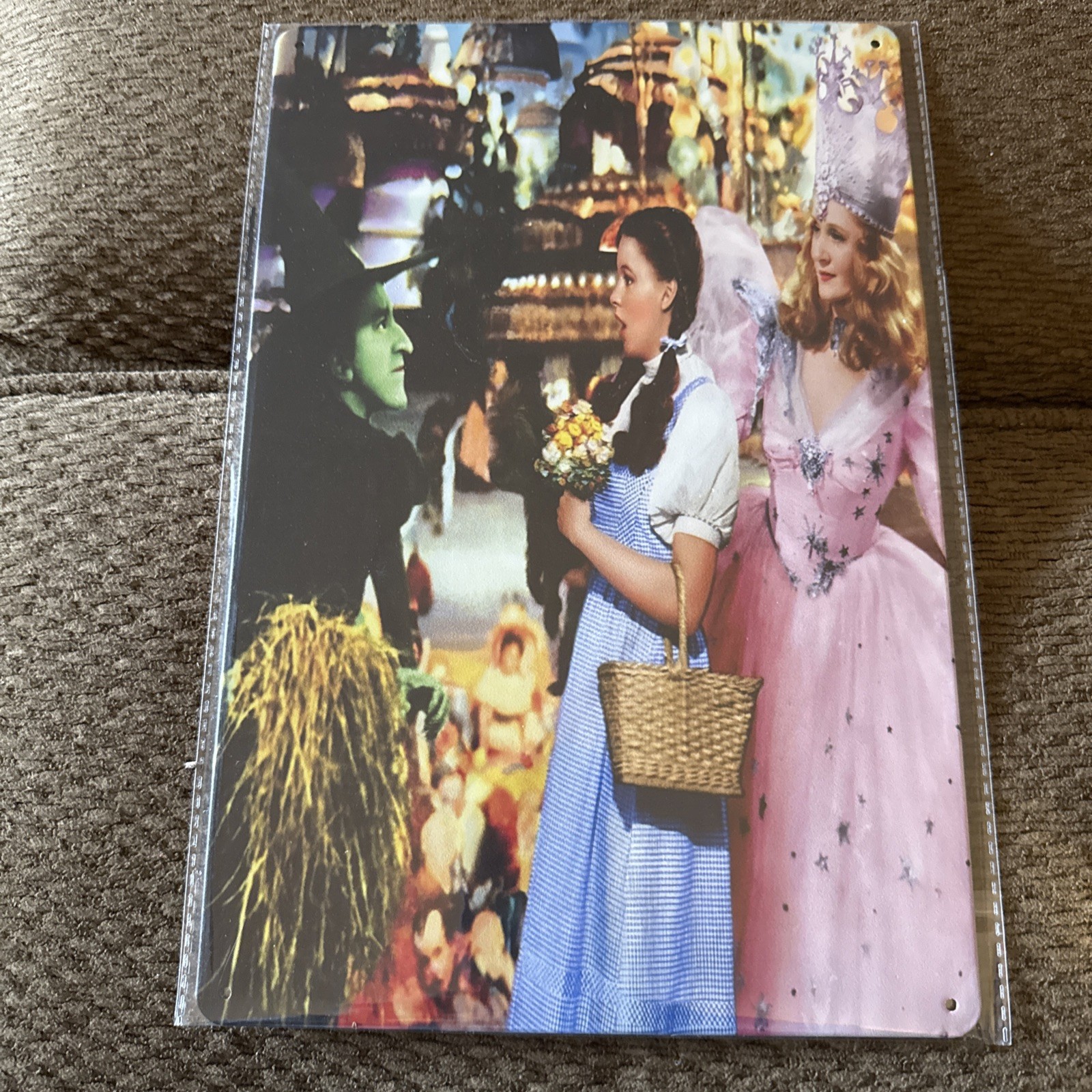 “The Wizard Of Oz” Colorful Tin 8”x12” Of The Good And Bad Witches & Dorothy