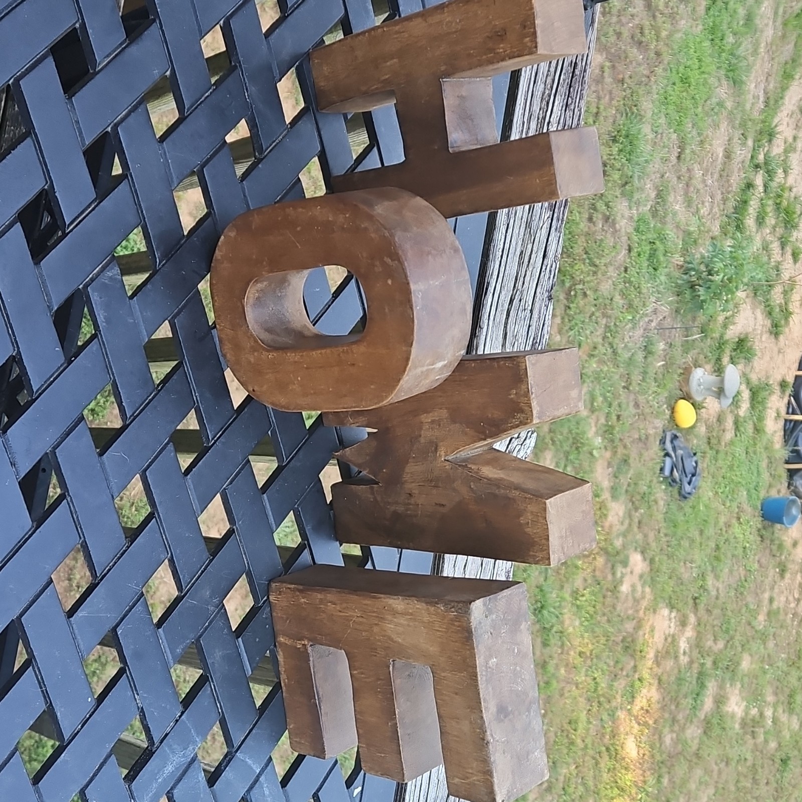 Rustic Brown Wood Freestanding HOME Letter Sign Decorative Block Decor