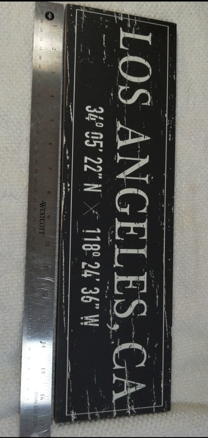 Los Angeles, CA Latitude Longitude Coordinates City Decor 17″*5″*0.5″ 1lb 1.3oz