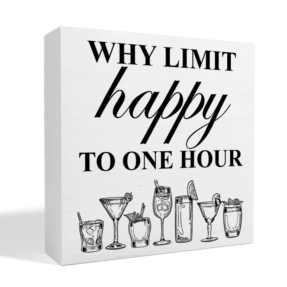 Bar Decor Wooden Box Sign, Home Kitchen Dining Room Drinking Bar Table Decor …