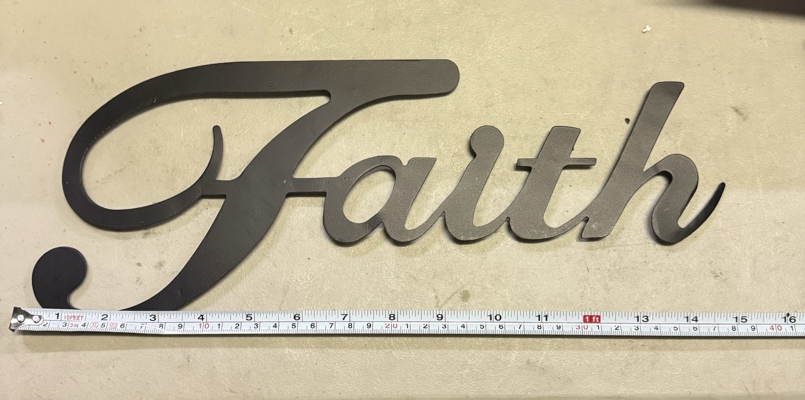 Faith Word Art Sign Home Christian Decor Wall Hanging Cursive Script Typography