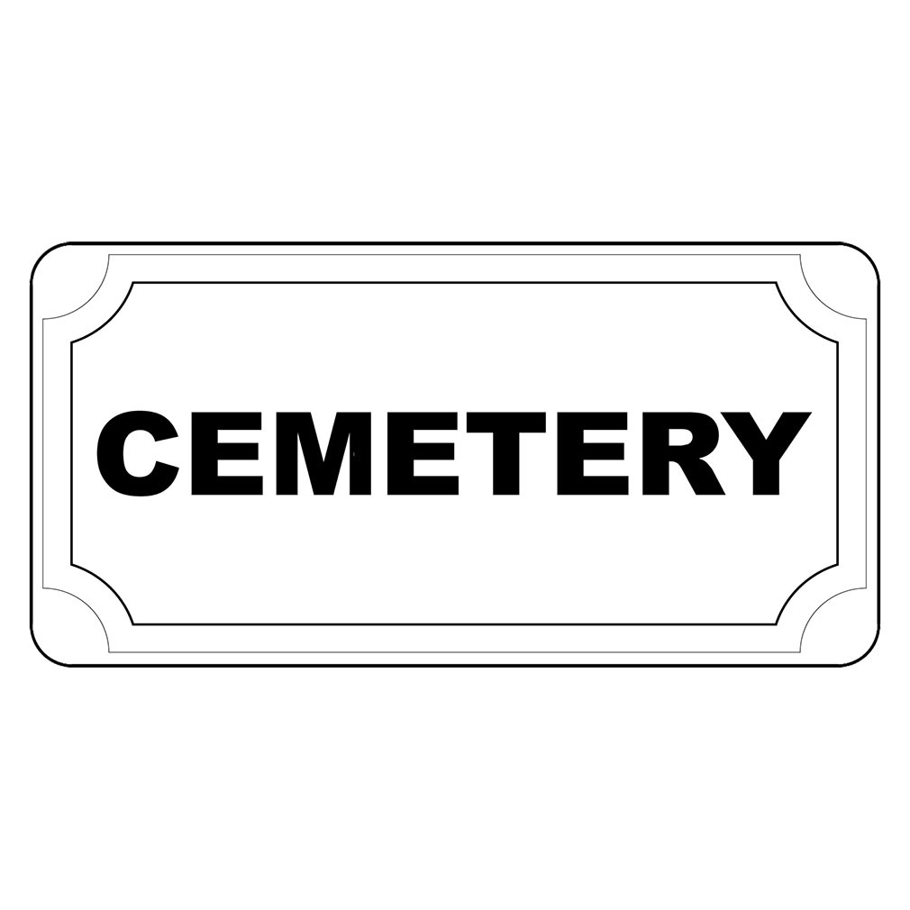 Cemetery Black Retro Vintage Style Metal Sign – 8 In X 12 In With Holes
