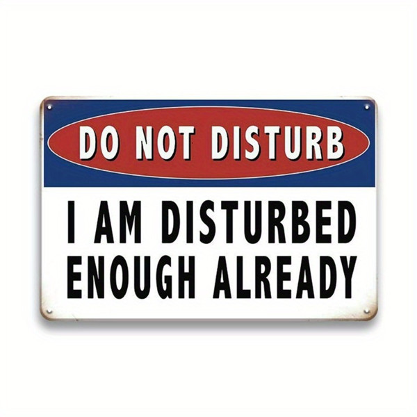 Funny Do Not Disturb Slogan Aluminum Sign Vintage Home Door Wall Decor Plaque