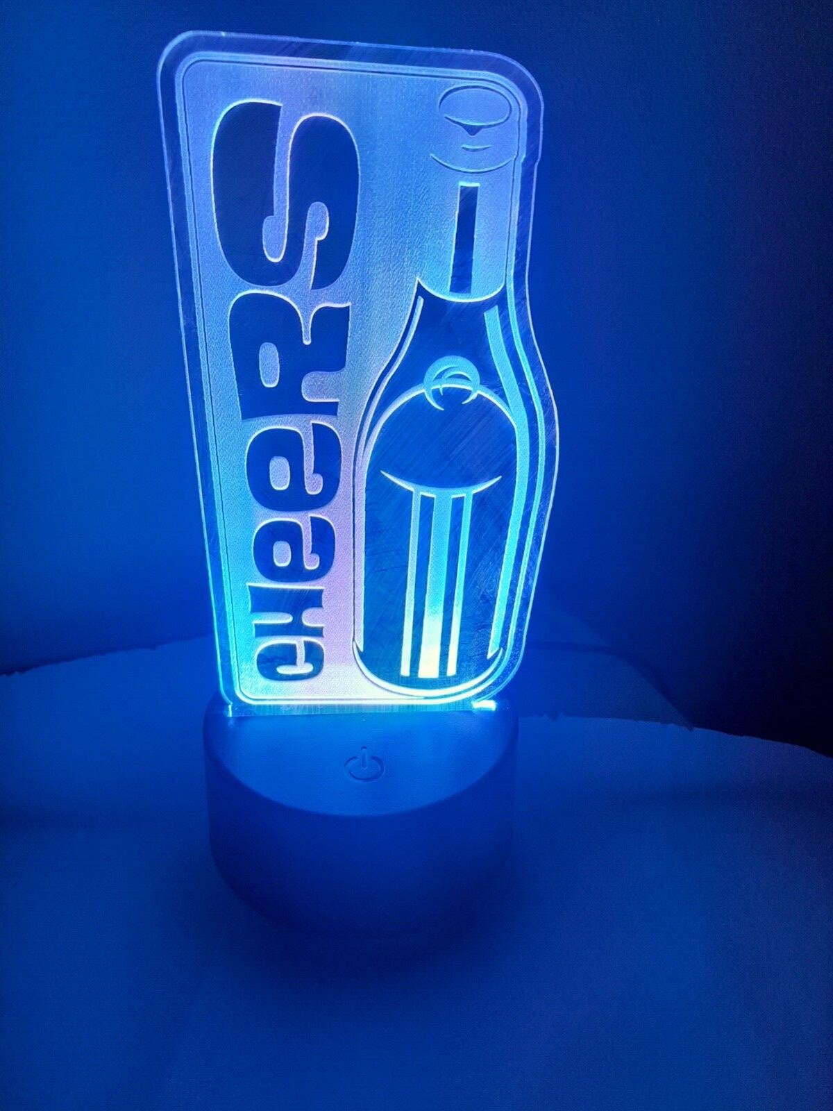 Edge Lit Tabletop Sign, Multi-Colored LED, Laser Etched, Art, Night Light