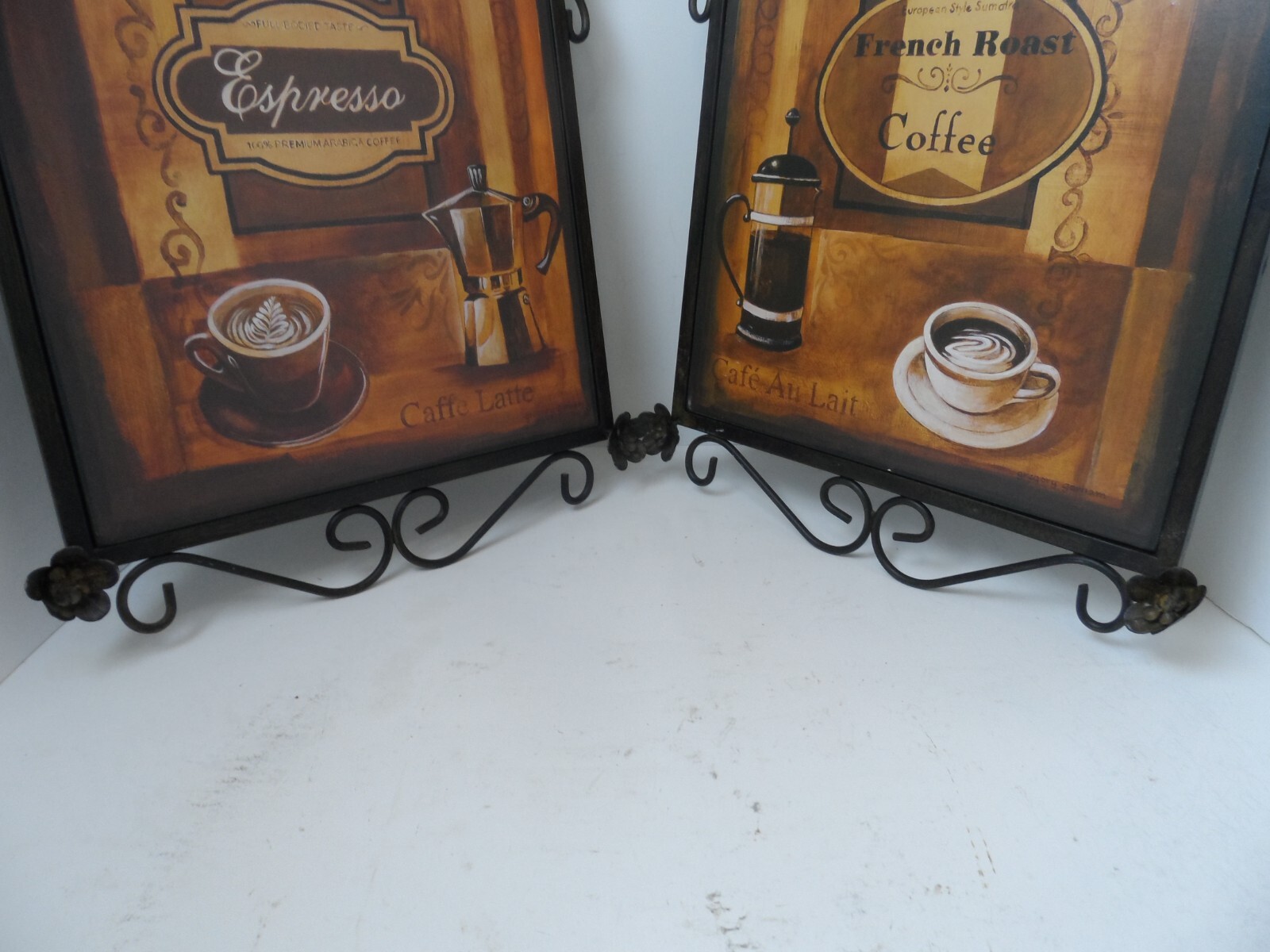 Unbranded Metal Wall Art Decor Coffee Cafe Metal Signs – Lot of 2 – 21″ x 12″